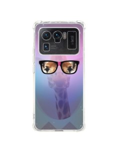 Coque Xiaomi Mi 11 Ultra Girafe Geek à Lunettes - Aurelie...