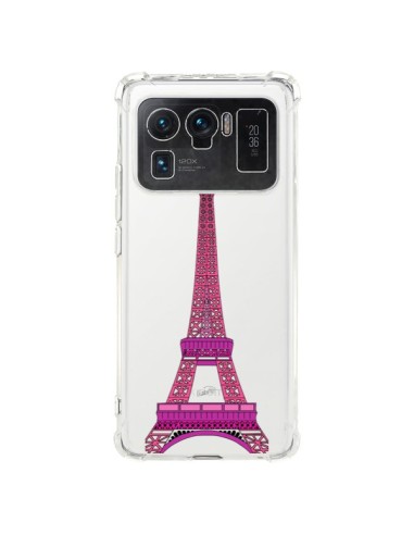Coque Xiaomi Mi 11 Ultra Tour Eiffel Rose Paris Transparente - Asano Yamazaki