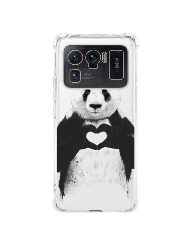 Coque Xiaomi Mi 11 Ultra Panda All You Need Is Love Transparente - Balazs Solti