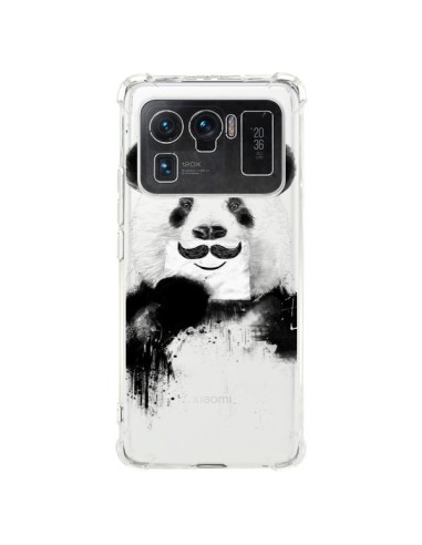 Coque Xiaomi Mi 11 Ultra Funny Panda Moustache Transparente - Balazs Solti