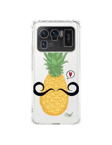 Coque Xiaomi Mi 11 Ultra Ananas Moustache Transparente - Chapo