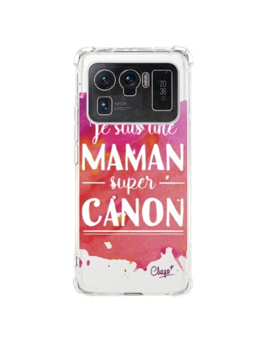 Coque Xiaomi Mi 11 Ultra Je suis une Maman super Canon Rose Transparente - Chapo