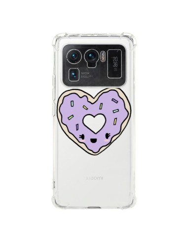 Coque Xiaomi Mi 11 Ultra Donuts Heart Coeur Violet Transparente - Claudia Ramos