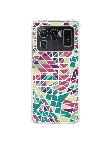 Coque Xiaomi Mi 11 Ultra Azteque Triangles Vert Violet - Eleaxart