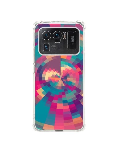 Coque Xiaomi Mi 11 Ultra Spirales de Couleurs Rose Violet - Eleaxart