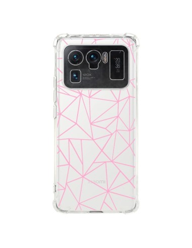 Coque Xiaomi Mi 11 Ultra Lignes Triangle Rose Transparente - Project M