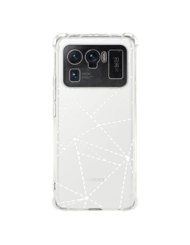 Coque Xiaomi Mi 11 Ultra Lignes Points Abstract Blanc Transparente - Project M