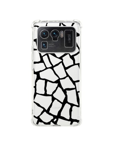 Coque Xiaomi Mi 11 Ultra Girafe Mosaïque Noir Transparente - Project M