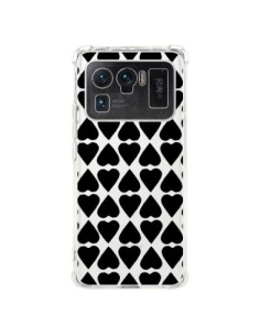 Coque Xiaomi Mi 11 Ultra Coeurs Heart Noir Transparente -...