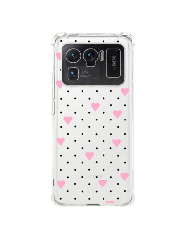 Coque Xiaomi Mi 11 Ultra Point Coeur Rose Pin Point Heart Transparente - Project M