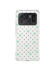Coque Xiaomi Mi 11 Ultra Point Coeur Mint Bleu Vert Pin...