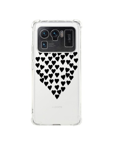 Coque Xiaomi Mi 11 Ultra Coeurs Heart Love Noir Transparente - Project M