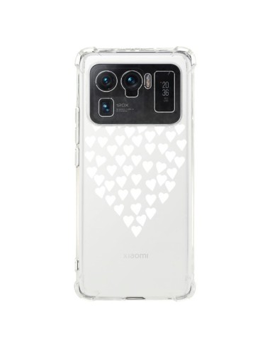 Coque Xiaomi Mi 11 Ultra Coeurs Heart Love Blanc Transparente - Project M