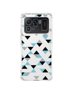 Coque Xiaomi Mi 11 Ultra Triangles Ice Blue Bleu Noir...