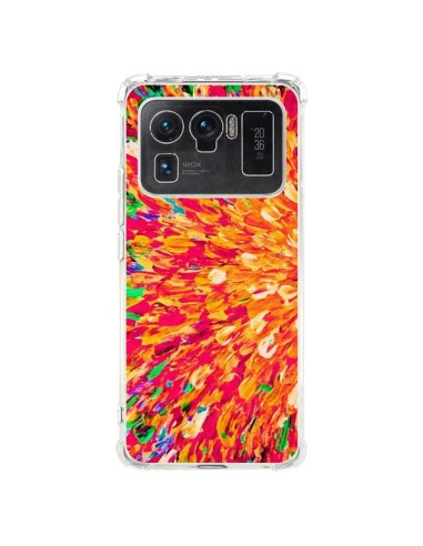 Coque Xiaomi Mi 11 Ultra Fleurs Oranges Neon Splash - Ebi Emporium