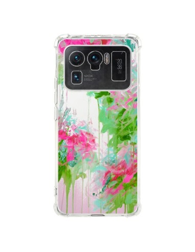Coque Xiaomi Mi 11 Ultra Fleur Flower Rose Vert Transparente - Ebi Emporium