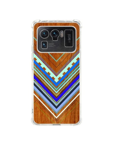 Coque Xiaomi Mi 11 Ultra Azteque Arbutus Blue Bois Aztec Tribal - Jenny Mhairi