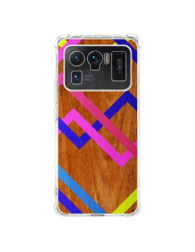 Coque Xiaomi Mi 11 Ultra Pink Yellow Wooden Bois Azteque Aztec Tribal - Jenny Mhairi