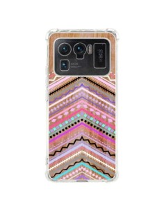 Coque Xiaomi Mi 11 Ultra Purple Chevron Wild Wood Bois...
