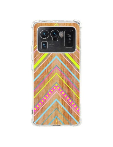 Coque Xiaomi Mi 11 Ultra Wooden Chevron Pink Bois Azteque Aztec Tribal - Jenny Mhairi