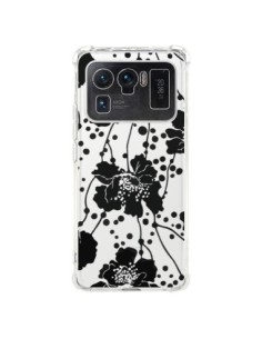 Coque Xiaomi Mi 11 Ultra Fleurs Noirs Flower Transparente...
