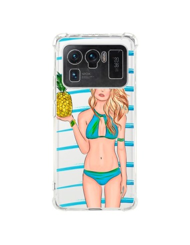 Coque Xiaomi Mi 11 Ultra Malibu Ananas Plage Ete Bleu Transparente - kateillustrate