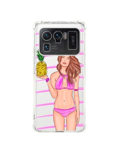 Coque Xiaomi Mi 11 Ultra Malibu Ananas Plage Ete Rose Transparente - kateillustrate