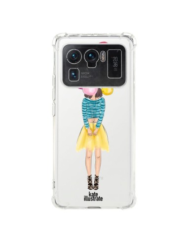 Coque Xiaomi Mi 11 Ultra Girls Balloons Ballons Fille Transparente - kateillustrate