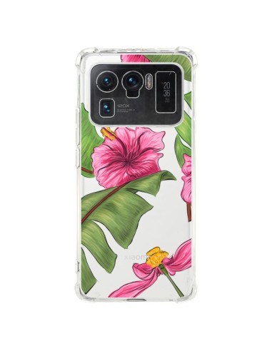 Coque Xiaomi Mi 11 Ultra Tropical Leaves Fleurs Feuilles Transparente - kateillustrate