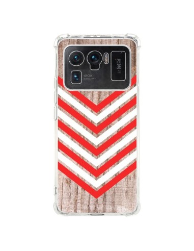 Coque Xiaomi Mi 11 Ultra Tribal Aztèque Bois Wood Flèche Rouge Blanc - Laetitia