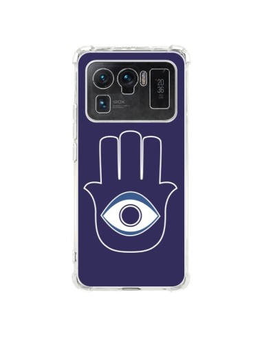 Coque Xiaomi Mi 11 Ultra Main de Fatma Oeil Bleu - Laetitia