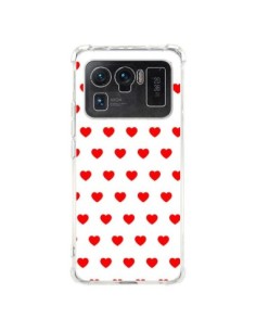 Coque Xiaomi Mi 11 Ultra Coeurs Rouges Fond Blanc - Laetitia
