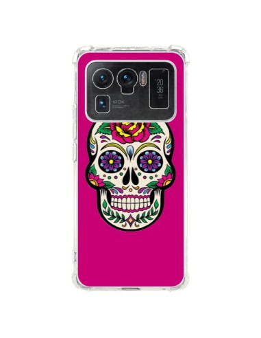 Coque Xiaomi Mi 11 Ultra Tête de Mort Mexicaine Rose Fushia - Laetitia