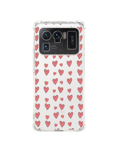 Coque Xiaomi Mi 11 Ultra Coeurs Heart Love Amour Rouge Transparente - Petit Griffin