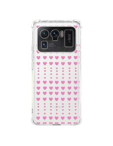Coque Xiaomi Mi 11 Ultra Coeurs Heart Love Amour Rose Transparente - Petit Griffin