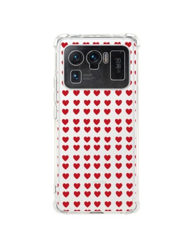 Coque Xiaomi Mi 11 Ultra Coeurs Heart Love Amour Red Transparente - Petit Griffin