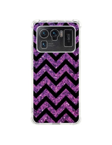 Coque Xiaomi Mi 11 Ultra Chevron Purple Sparkle Triangle Azteque - Mary Nesrala