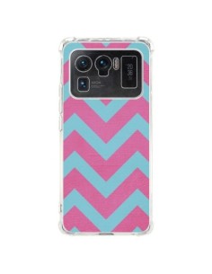 Coque Xiaomi Mi 11 Ultra Strawberry Chevron Rose Bleu -...