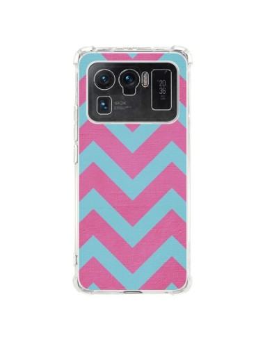 Coque Xiaomi Mi 11 Ultra Strawberry Chevron Rose Bleu - Mary Nesrala