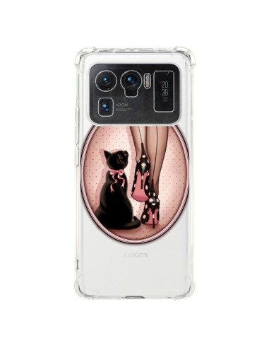 Coque Xiaomi Mi 11 Ultra Lady Chat Noeud Papillon Pois Chaussures Transparente - Maryline Cazenave
