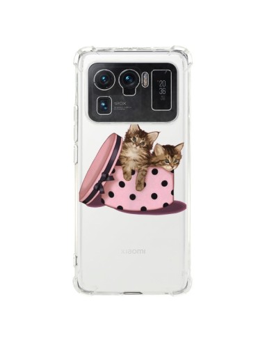 Coque Xiaomi Mi 11 Ultra Chaton Chat Kitten Boite Pois Transparente - Maryline Cazenave