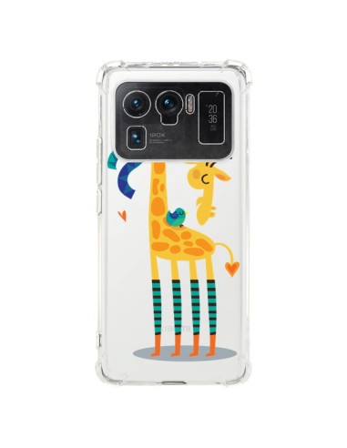 Coque Xiaomi Mi 11 Ultra L'oiseau et la Girafe Amour Love Transparente - Maria Jose Da Luz