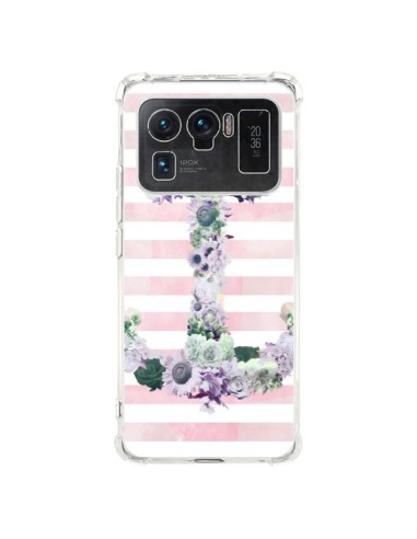 Coque Xiaomi Mi 11 Ultra Ancre Rose Fleurs Navire - Monica Martinez