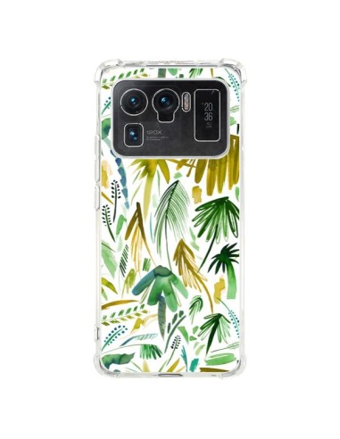Coque Xiaomi Mi 11 Ultra Brushstrokes Tropical Palms Green - Ninola Design