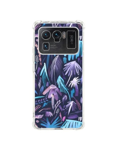 Coque Xiaomi Mi 11 Ultra Brushstrokes Tropical Palms Navy - Ninola Design