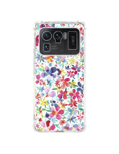 Coque Xiaomi Mi 11 Ultra Colorful Flowers Petals Blue - Ninola Design