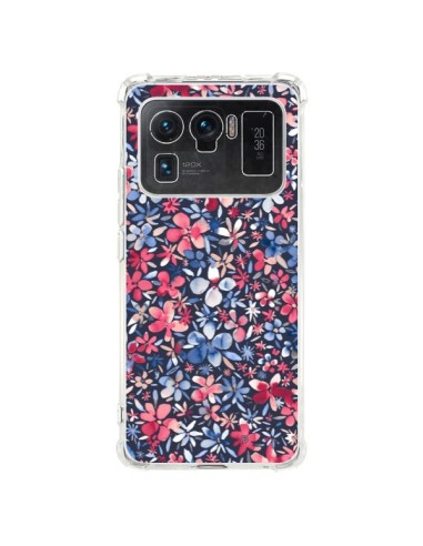 Coque Xiaomi Mi 11 Ultra Colorful Little Flowers Navy - Ninola Design