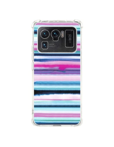 Coque Xiaomi Mi 11 Ultra Degrade Stripes Watercolor Pink - Ninola Design