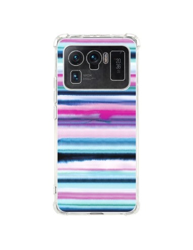 Coque Xiaomi Mi 11 Ultra Degrade Stripes Watercolor Pink - Ninola Design