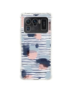 Coque Xiaomi Mi 11 Ultra Watercolor Stains Stripes Navy -...
